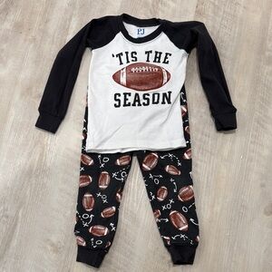 The Children's Place Black and White Football Pajama Set
